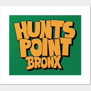 Hunts Point Bronx NYC: Bold Block Letter Comic Style Posters and Art